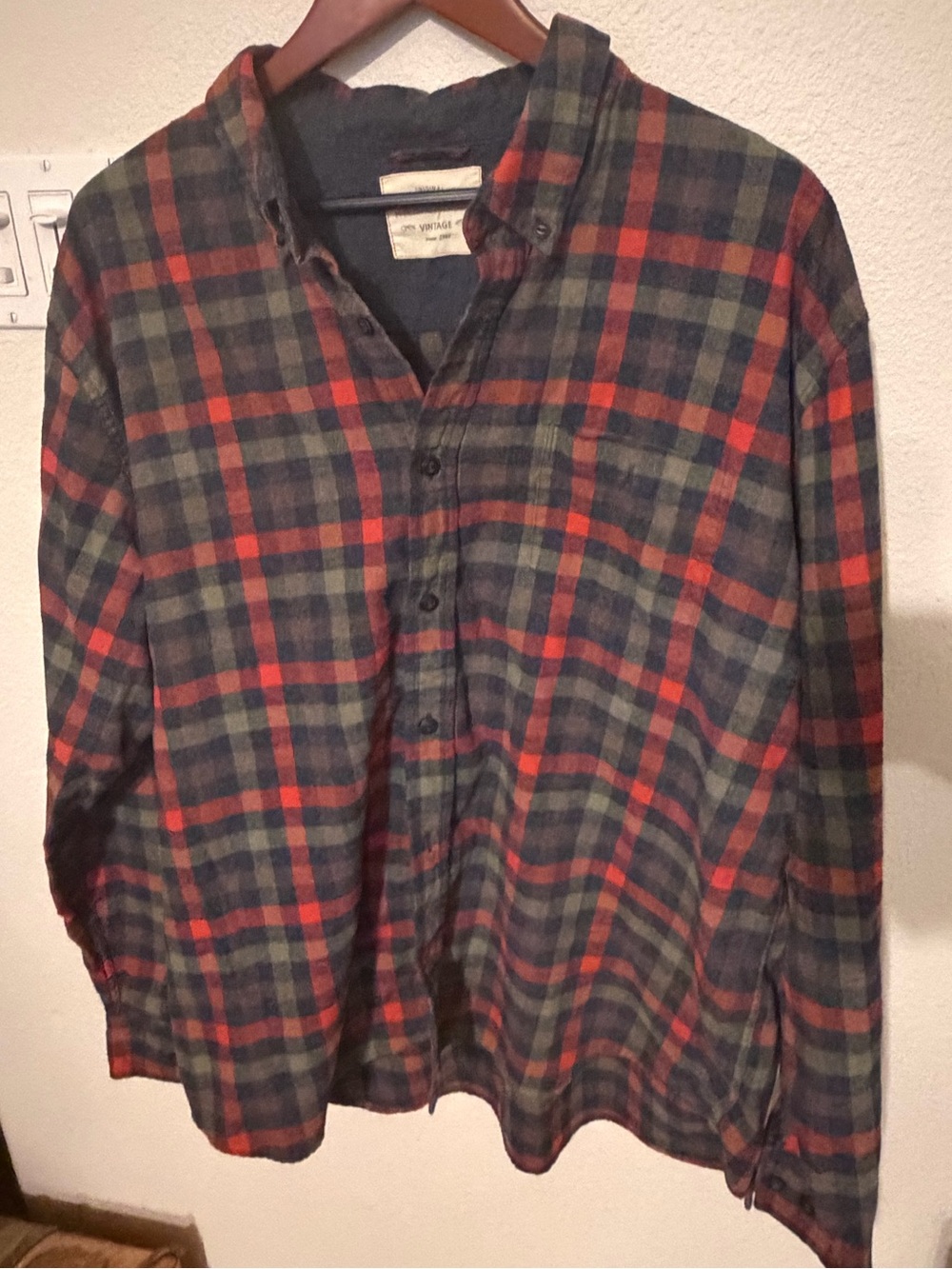 Weatherproof Men's Plaid Button-Down Shirt - Red & Green